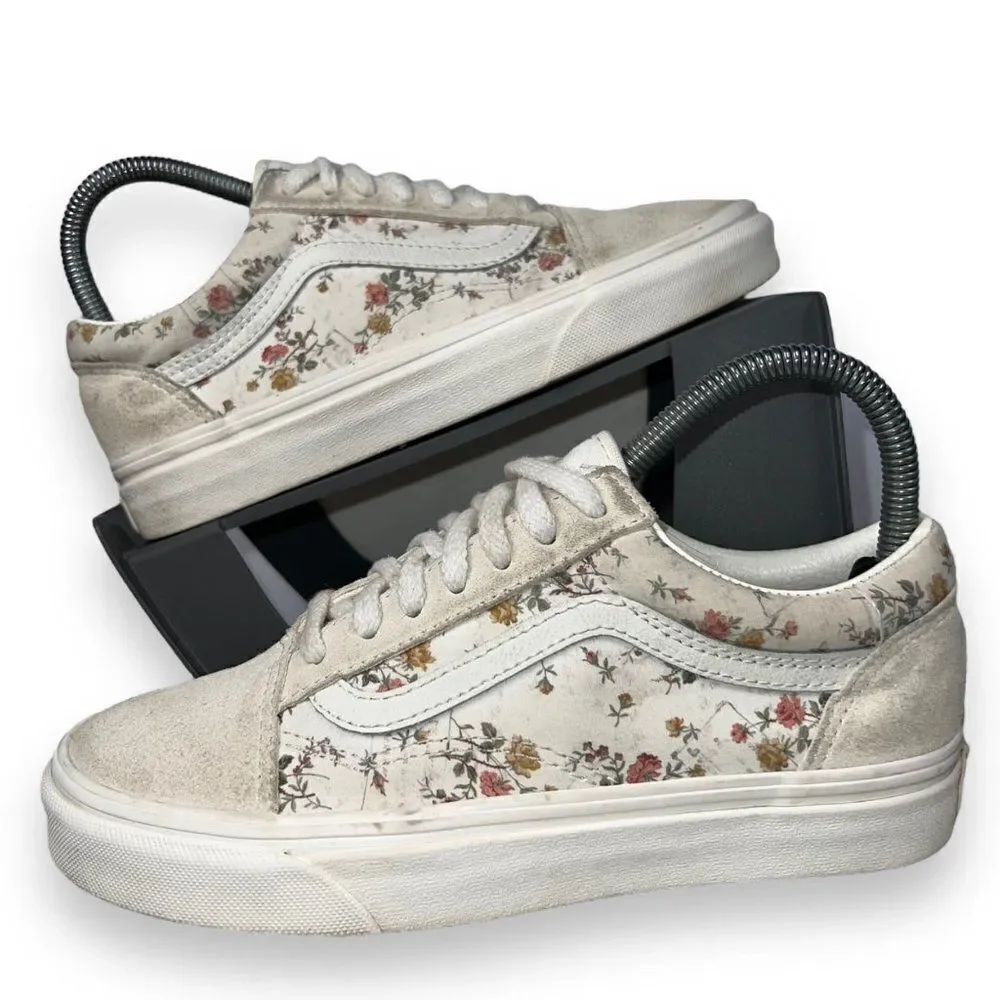 Vans Old Skool Vintage Floral Skate Shoes‎ Cream / Multicolor Women's 6